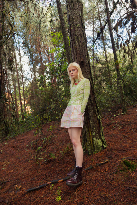 Pinakes Green Top Manga Larga