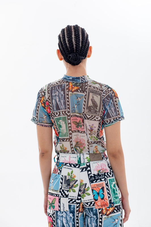 Phyche Top Manga Corta