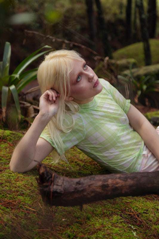 Pinakes Green Top Manga Corta