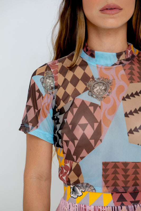 Persefone Top Manga Corta