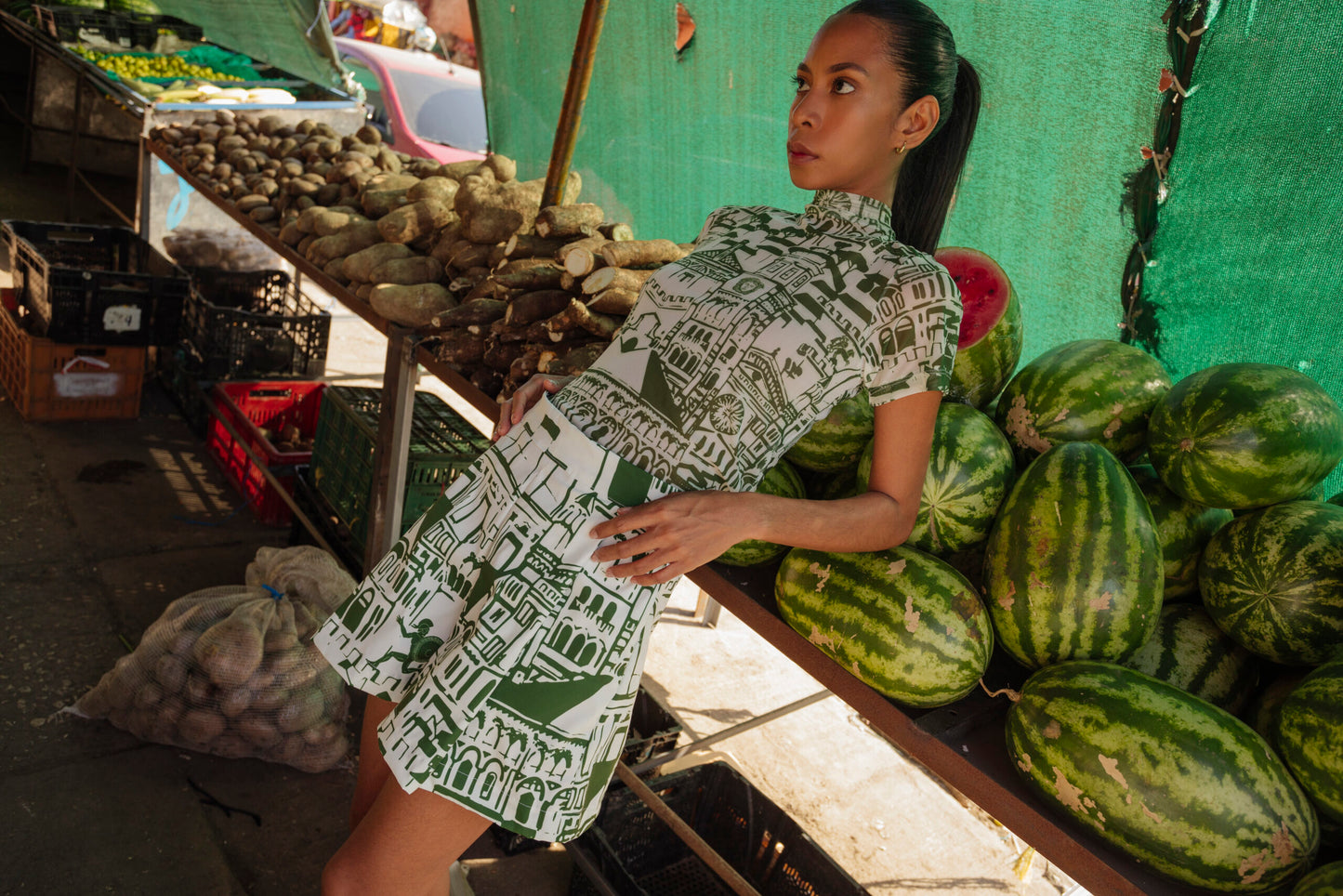 Firenze Green Top Manga Corta